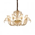 8 Light Glass Chandelier with Glass Shade