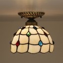 8 Inch American Simple Stained Glass Flush Mount