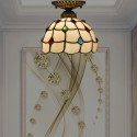 8 Inch American Simple Stained Glass Flush Mount