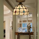 8 Inch American Simple Stained Glass Flush Mount