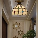 8 Inch American Simple Stained Glass Flush Mount