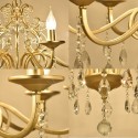 Rustic / Lodge 8 Light Crystal Steel Chandelier with Fabric Shade