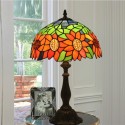 12 Inch European Stained Glass Sunflower Style Table Lamp