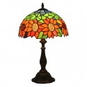 12 Inch European Stained Glass Sunflower Style Table Lamp