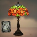 12 Inch European Stained Glass Sunflower Style Table Lamp