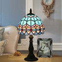 8 Inch European Stained Glass Mediterranean Style Table Lamp