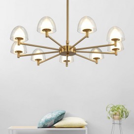 9 Light Metal Chandelier with Acrylic Shade