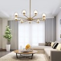 9 Light Metal Chandelier with Acrylic Shade