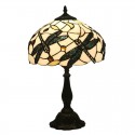 12 Inch European Stained Glass Dragonfly Style Table Lamp