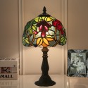 8 Inch European Stained Glass Grape Style Table Lamp