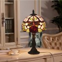 8 Inch European Stained Glass Dragonfly Style Table Lamp