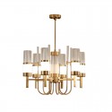 6 Light Modern / Contemporary Steel Chandelier with Glass Shade