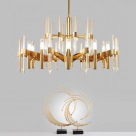18 Light Aluminum Alloy Chandelier with Crystal Shade