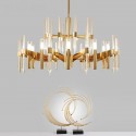 18 Light Aluminum Alloy Chandelier with Crystal Shade