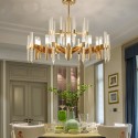 18 Light Aluminum Alloy Chandelier with Crystal Shade