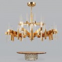 18 Light Aluminum Alloy Chandelier with Crystal Shade