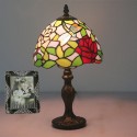 8 Inch European Stained Glass Dragonfly Style Table Lamp