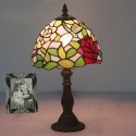 8 Inch European Stained Glass Dragonfly Style Table Lamp