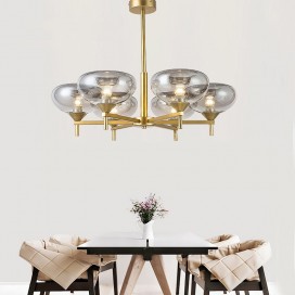 6 Light Aluminum Alloy Chandelier with Glass Shade