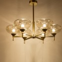 6 Light Aluminum Alloy Chandelier with Glass Shade