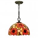 12 Inch European Stained Glass Sunflower Style Pendant Light