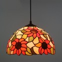 12 Inch European Stained Glass Sunflower Style Pendant Light