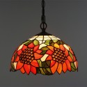 12 Inch European Stained Glass Sunflower Style Pendant Light
