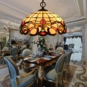 16 Inch European Stained Glass Baroque Style Pendant Light