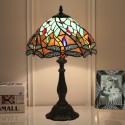 12 Inch European Stained Glass Dragonfly Style Table Lamp