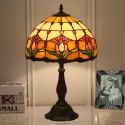 12 Inch European Stained Glass Tulip Style Table Lamp