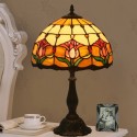 12 Inch European Stained Glass Tulip Style Table Lamp