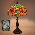 12 Inch European Stained Glass Sunflower Style Table Lamp