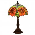 12 Inch European Stained Glass Sunflower Style Table Lamp