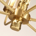 10 Light Brass Chandelier with Glass Shade
