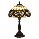 12 Inch European Stained Glass Baroque Style Table Lamp