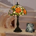 12 Inch European Stained Glass Rose Style Table Lamp