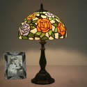 12 Inch European Stained Glass Rose Style Table Lamp