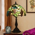 12 Inch Rural Stained Glass Grape Style Table Lamp