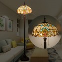 16 Inch European Stained Glass Baroque Style Floor Lamp