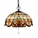 16 Inch European Stained Glass Pendant Light