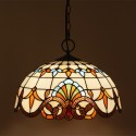 16 Inch European Stained Glass Pendant Light