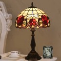 12 Inch European Stained Glass Dragonfly Style Table Lamp