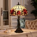 12 Inch European Stained Glass Dragonfly Style Table Lamp