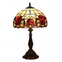 12 Inch European Stained Glass Dragonfly Style Table Lamp