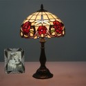 12 Inch European Stained Glass Dragonfly Style Table Lamp