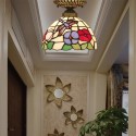 8 Inch European Stained Glass Dragonfly Style Flush Mount