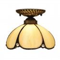 8 Inch American Simple Stained Glass Flush Mount