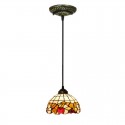 8 Inch European Stained Glass Pendant Light