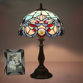 12 Inch Mediterranean Stained Glass Mediterranean Style Table Lamp