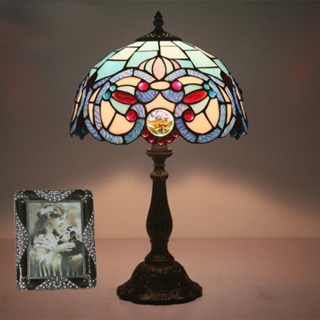 12 Inch Mediterranean Stained Glass Mediterranean Style Table Lamp